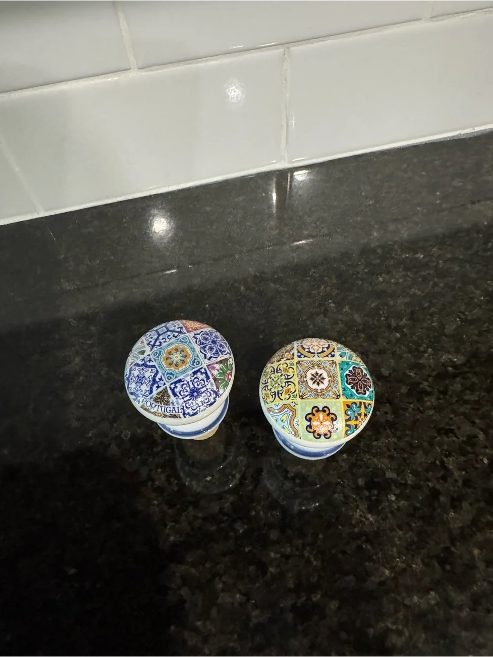 Ceramic Mosaic Pattern Bottle Stoppers - Set of 2